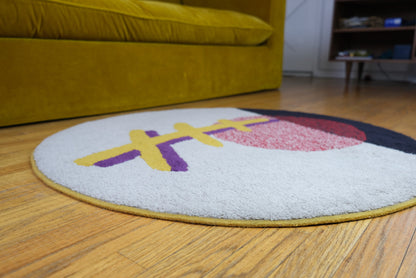 "SUNDAY FOOTBALL" - 36" round Wool Rug