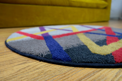 "PIPES" - 36" round Wool Rug