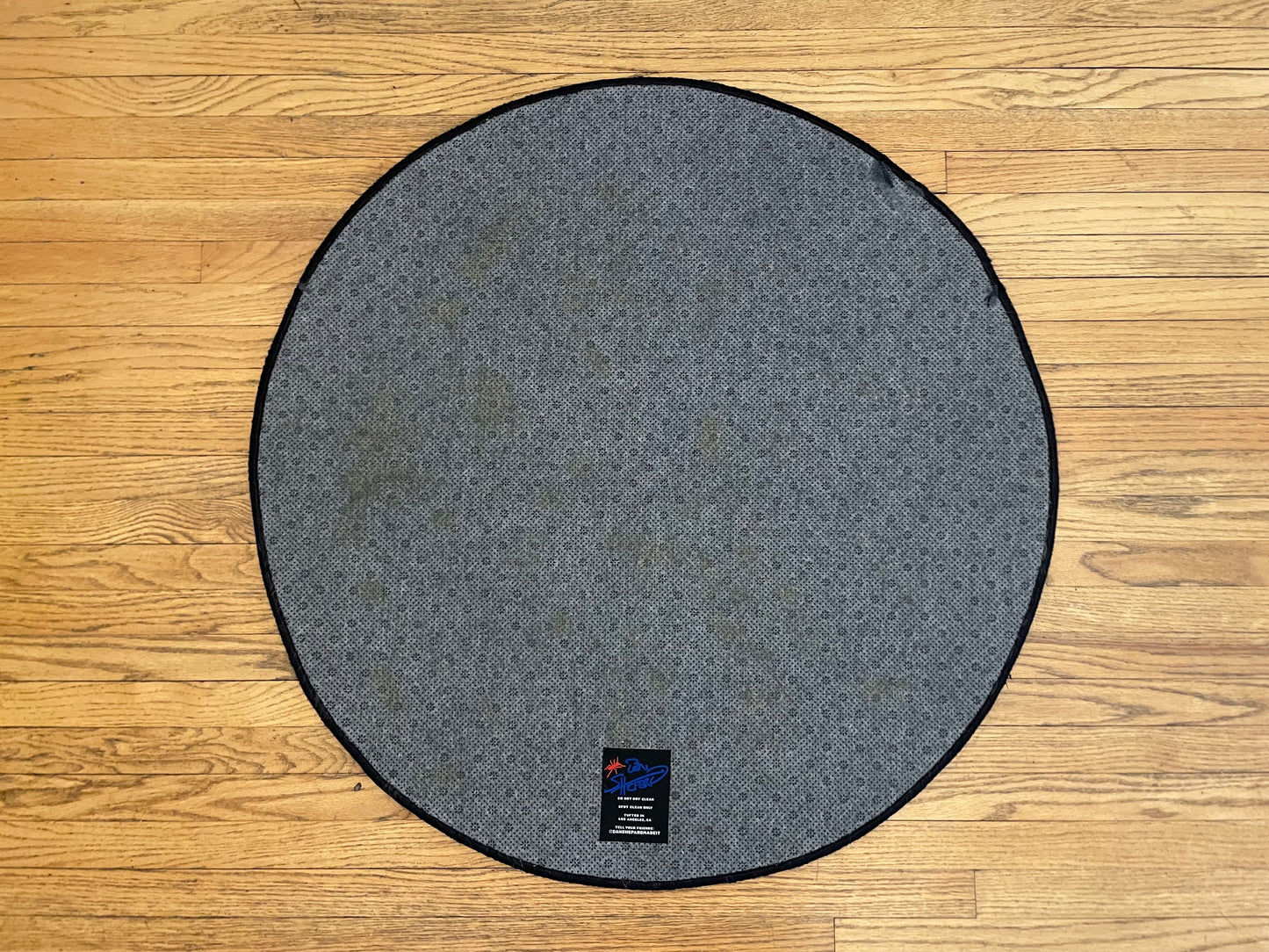 "PIPES" - 36" round Wool Rug