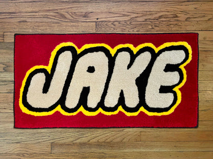 Custom Rug with BRICK Lettering